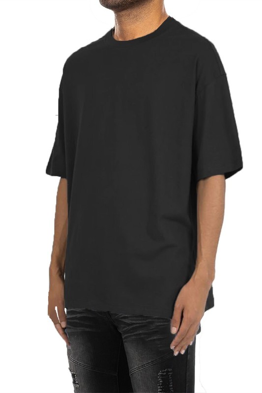 MENS DROP SHOULDER TEE OVERSIZED flat hem line extended shoulder Tee gallery