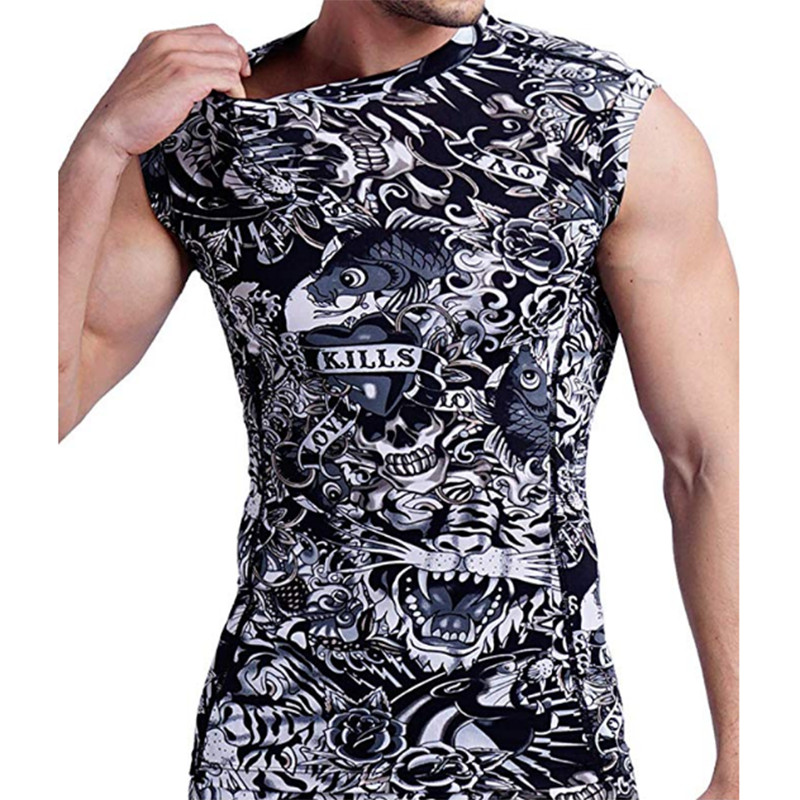 ARMEDES Mens Skin Tight Compression Baselayer Activewear Sleeveless Shirt PMR02 gallery