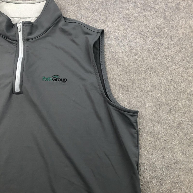 Peter Millar Pullover Mens XL Gray Sleeveless Quarter Zip Golf Vest Performance gallery