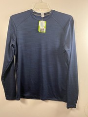 DSG Mens Movement LS Crew Team Navy Blue Single Dye Training Shirt Small no3