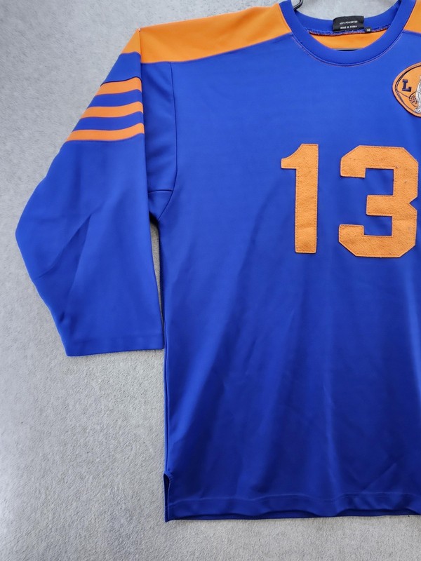 Vintage Sports Shirt Mens EU 56 Blue Football Jersey 3/4 Sleeve Pullover gallery