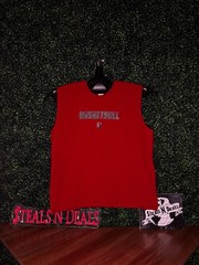 Nike 2000s basketball sleeveless red and black shirt