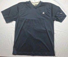 Vintage Y2K Starter Mesh Jersey Short Sleeve Athletic Shirt Navy Blue White Sz M