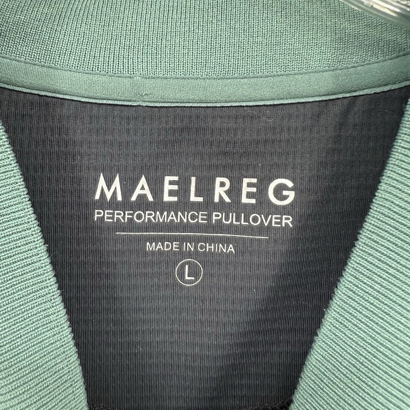 Maelreg Performance Pullover Mens Large Long Sleeve 1/4 Zip Green Black gallery
