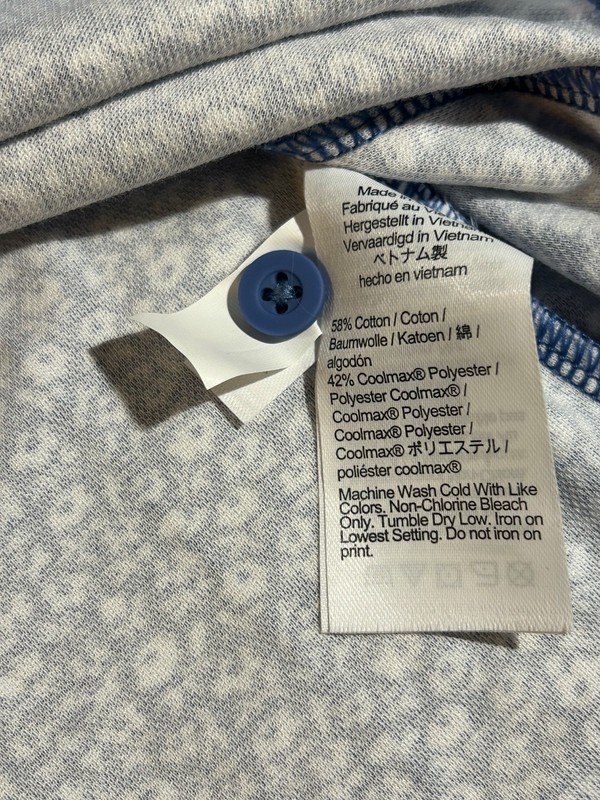 J Crew Performance Polo Coolmax Mens Blue Floral Sz Med Button Long Sleeve Shirt gallery