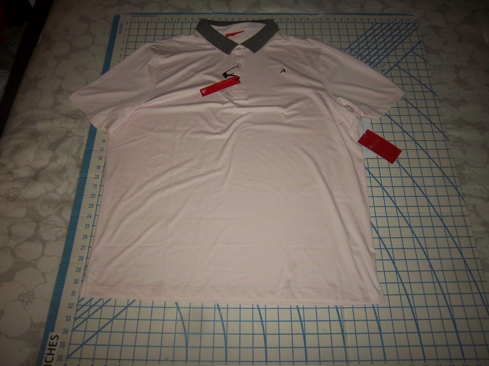 MENS 2XLARGE LIGHT PINK/BLACK COLLAR REDVANLY POLO SHIRT - NWT gallery