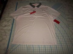 MENS 2XLARGE LIGHT PINK/BLACK COLLAR REDVANLY POLO SHIRT – NWT