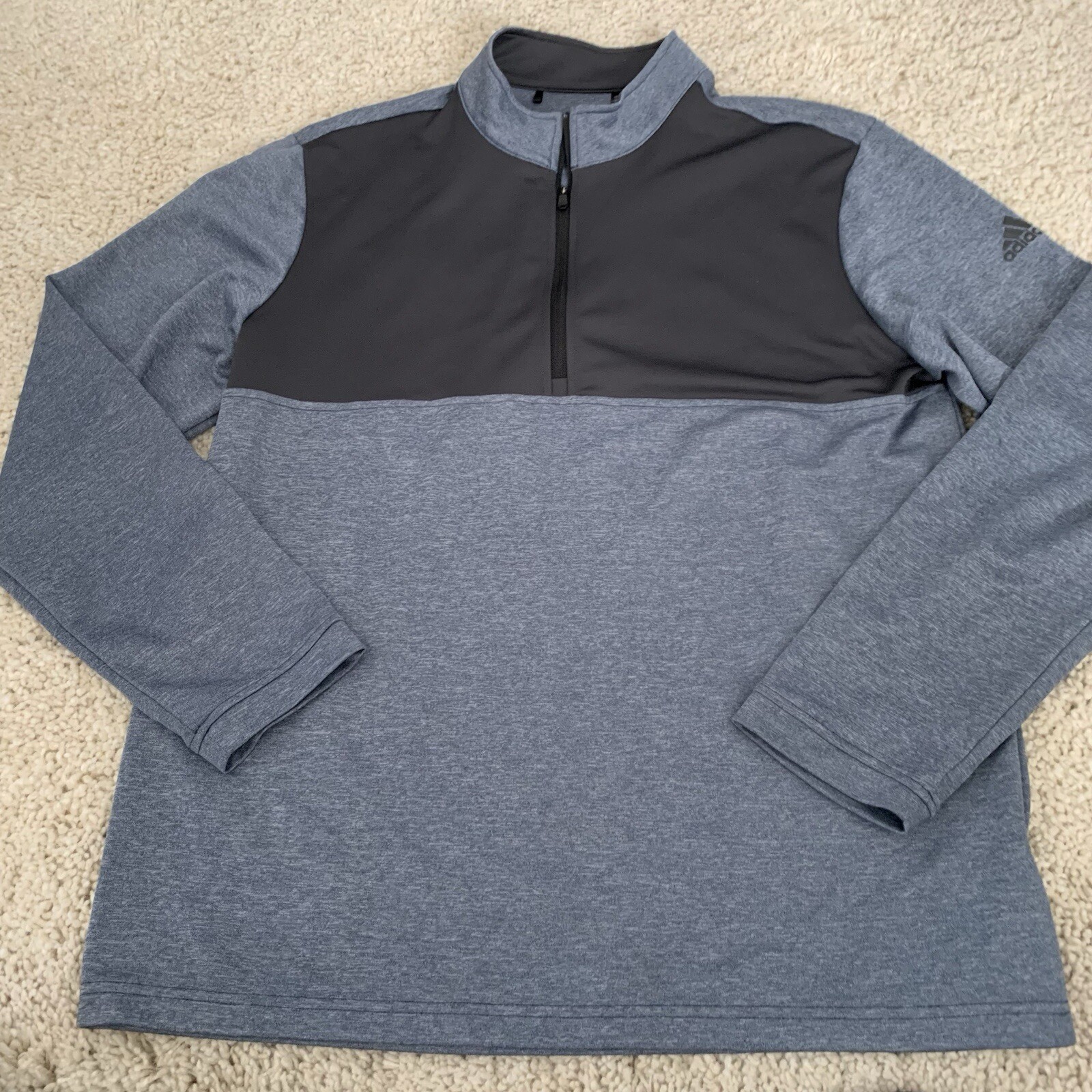 Adidas 1/4 Zip Pullover Mens Large Blue Athletic Gym Outdoor Run Hike Shirt gallery