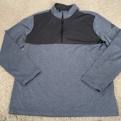 Adidas 1/4 Zip Pullover Mens Large Blue Athletic Gym Outdoor Run Hike Shirt