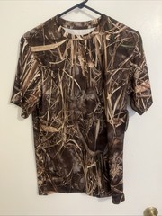 NEW REALTREE HUNTING OUTDOOR CAMOUFLAGE CAMO JERSEY Tee Brown Mens Small