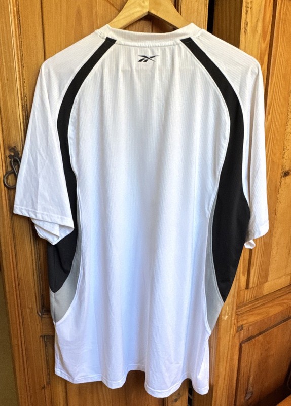 Reebok Men's 2XL Colorblock Mesh T-Shirt White/Black/Gray Crew Neck Athletic gallery