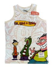 Ed Edd n Eddy Headgear Classics Nostalgia Animated White Pink Jersey Size XL NWT