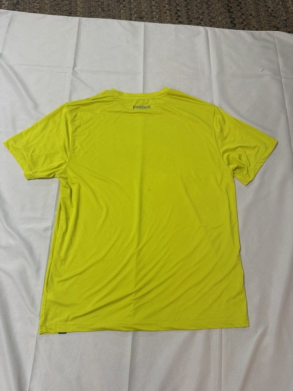 Reebok Mens Large Neon Yellow Volt Speedwick Performance Gym Shirt Hi-Vis gallery