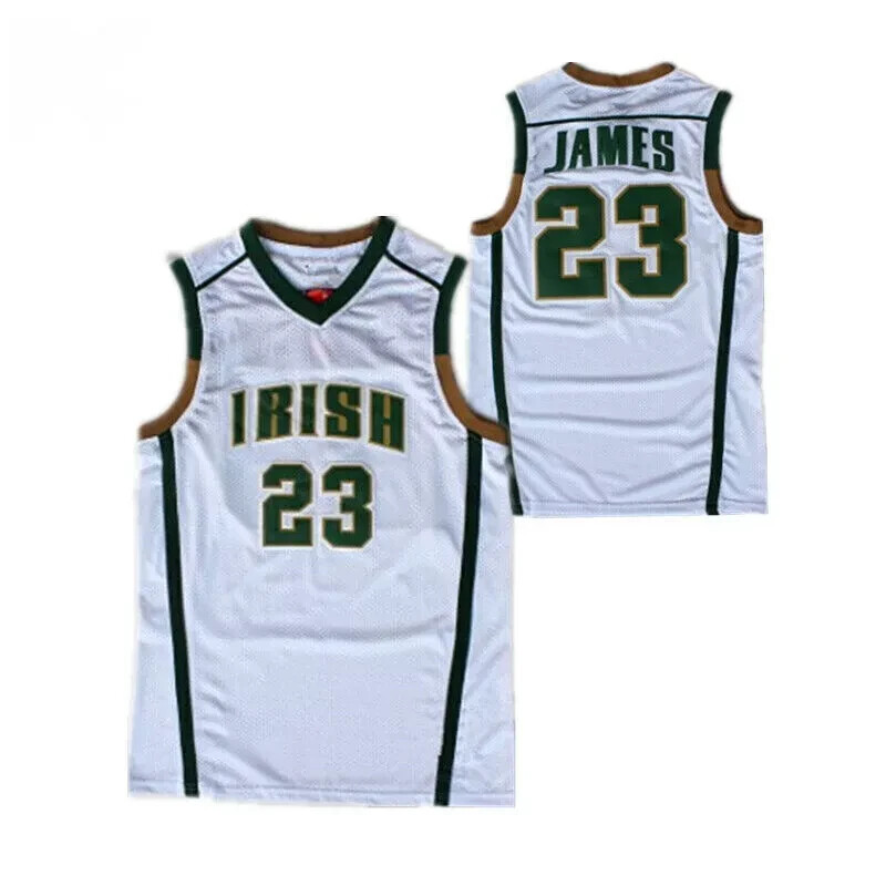 Throwback L James #23 High School Basketball Jerseys Men Stitched Name Number gallery