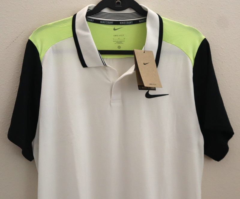 Nike Court FD5314-101 Men's Sz L White Dri-Fit Advantage S/S Tennis Polo Shirt gallery