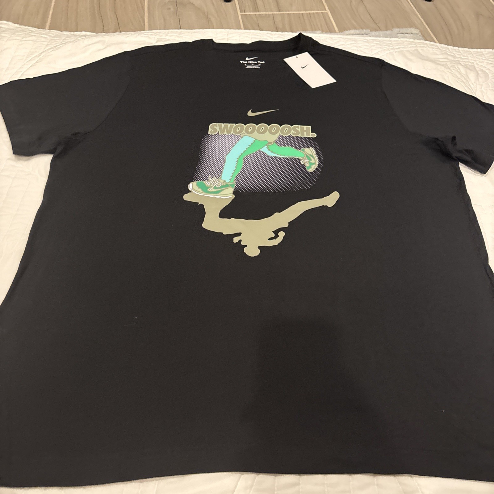 Nike Swoosh X-Large IYKYK Running Graphic Short Sleeve Shirt Black HV4150-010 gallery