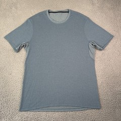 Lululemon Shirt Mens L Blue Dry Sense Short Sleeve Gym Training Two Tone