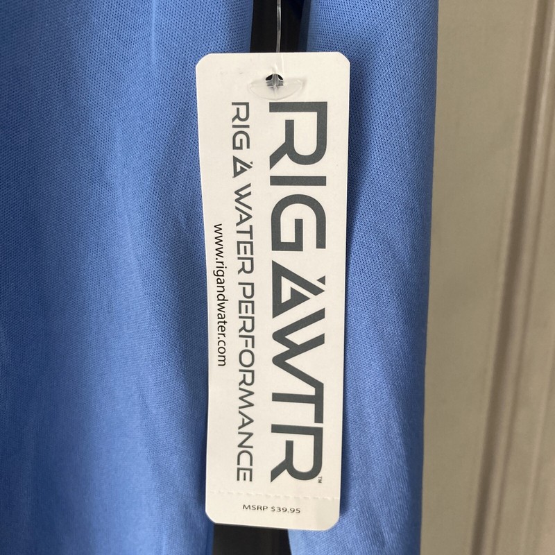RIGAWTR RIG AND WATER PERFORMANCE BRAND MENS BLUE LS POLY PULLOVER ACTIVEWEAR SH gallery