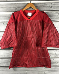 NWOT Vintage Majestic Tackle Tuff Red Mesh Practice Football Jersey Mens M