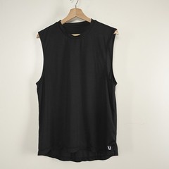 Men’s S. Black Sleeveless Mesh Lightweight Athletic Tank Top