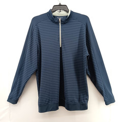 Tommy Armour 1/4 Zip Pullover Men Large Blue Dri Logic Performance Golf Tennis