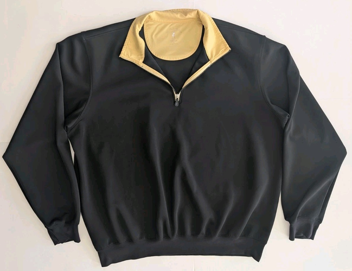 FAIRWAY & GREENE F&G Tech 1/4 Zip Golf Pullover Black Mens XL Vtg Made Tawiwan gallery