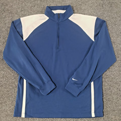 nike golf sphere dry quarter zip men large wrist embroidered swoosh poly spandex