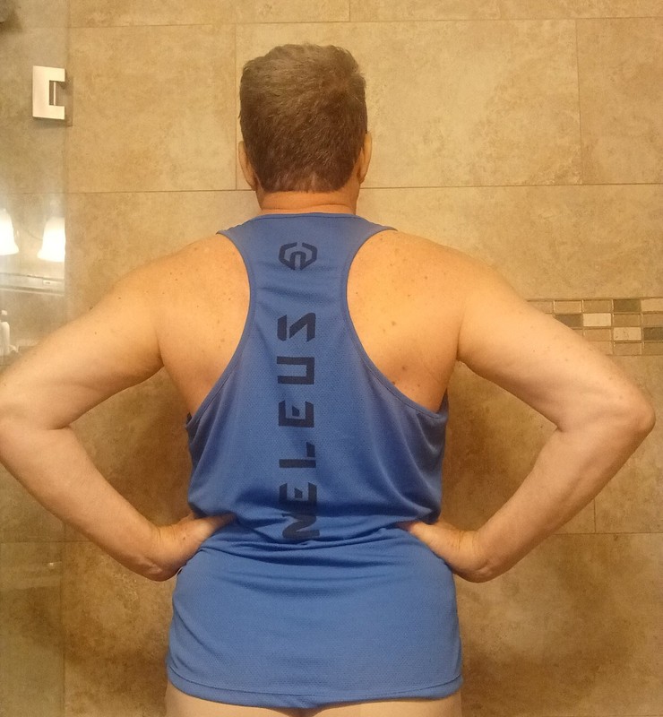 Neleus Y Back Muscle Tank Top Blue Mesh Polyester Breathable Men Size XL gallery