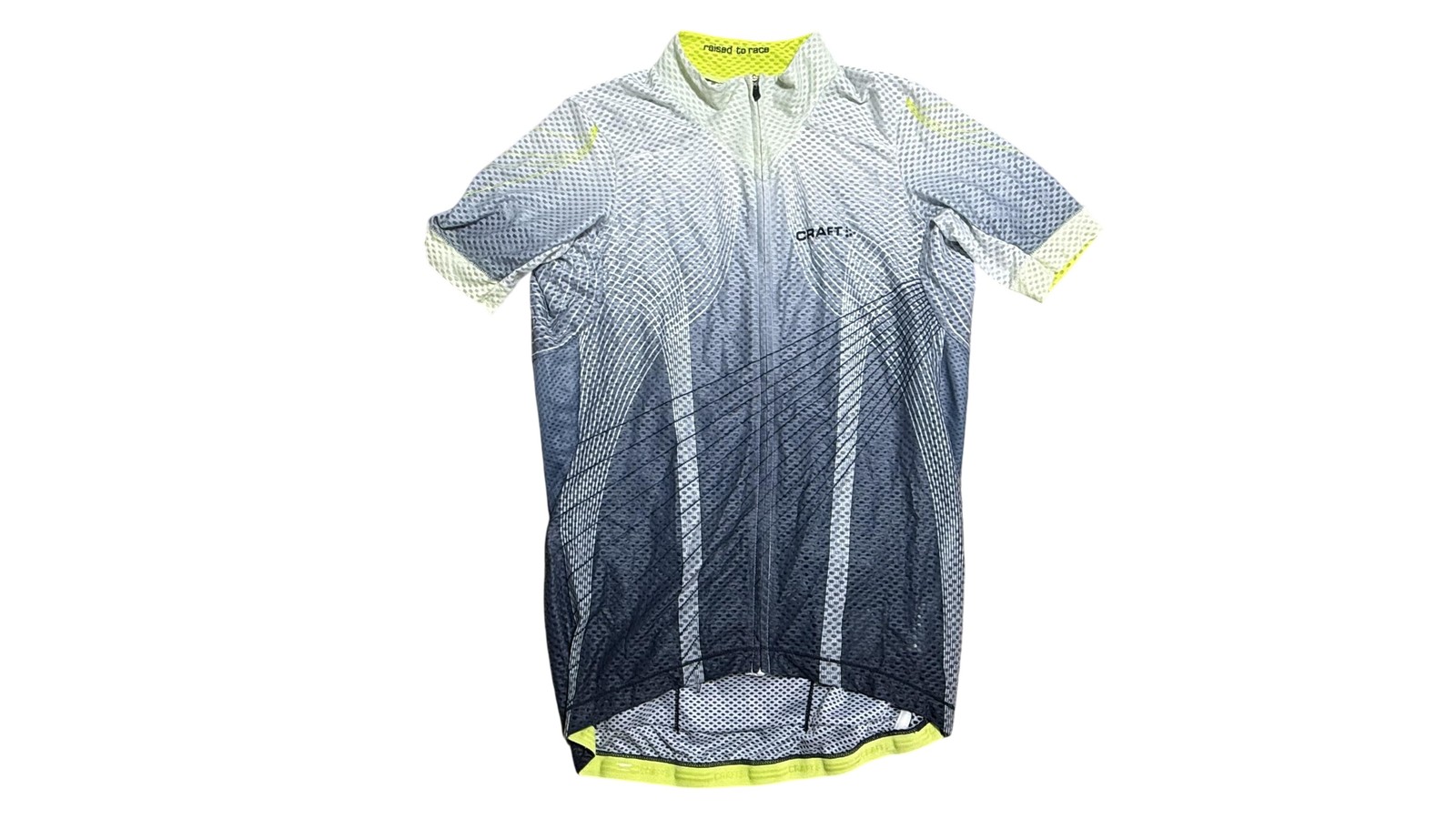 Craft Cycling Jersey Mens Small Blue Yellow Full Zip Mesh Pockets Breathable gallery