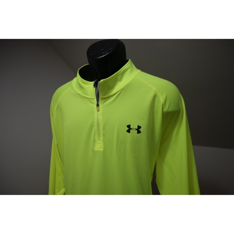 Under Armour Pullover Athletic Jacket Mens 2XL Neon Yellow 1/4 Zip HeatGear gallery