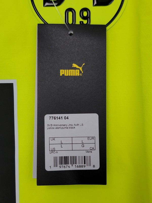 Puma BVB ANNIVERSARY JERSEY AUTHENTIC Men's Size Large Long Sleeve 776141-04 NEW gallery