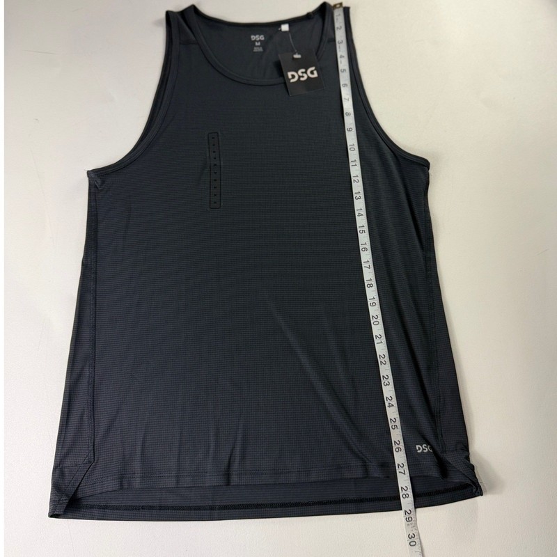 DSG Mens Run Tank Pure Black Textured Moisture Wicking Reflective Size M NEW gallery