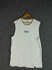 Mambo Smart Arts Tank Top Mens Medium White Sleeveless Lightweight Outdoor Logo