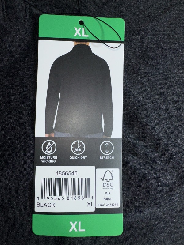NEW Men's Gerry Active 1/4 Zip Pullover Black Size XLarge gallery