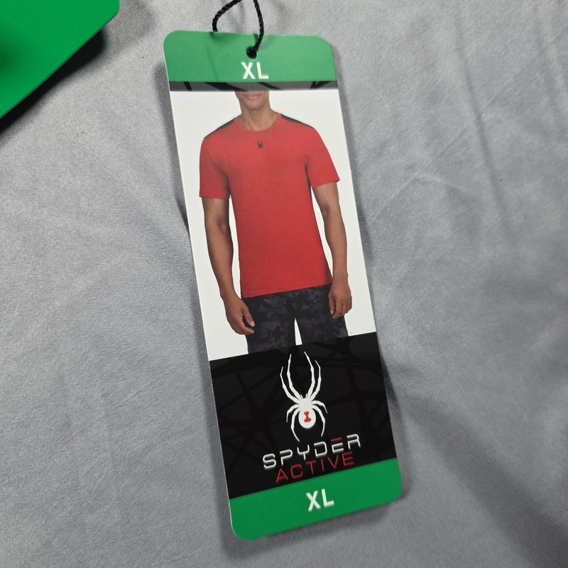 Spyder Active Shirt Men's Size XL Red Short Sleeve Performance gallery