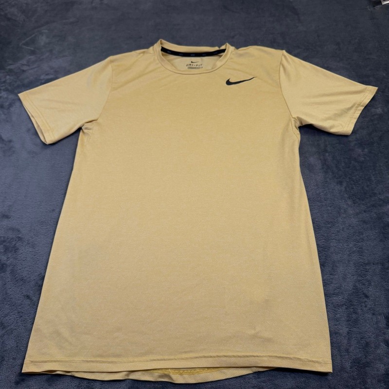 Nike Dri Fit T Shirt Mens Small Yellow Standard Athletic Training Short Sleeve gallery