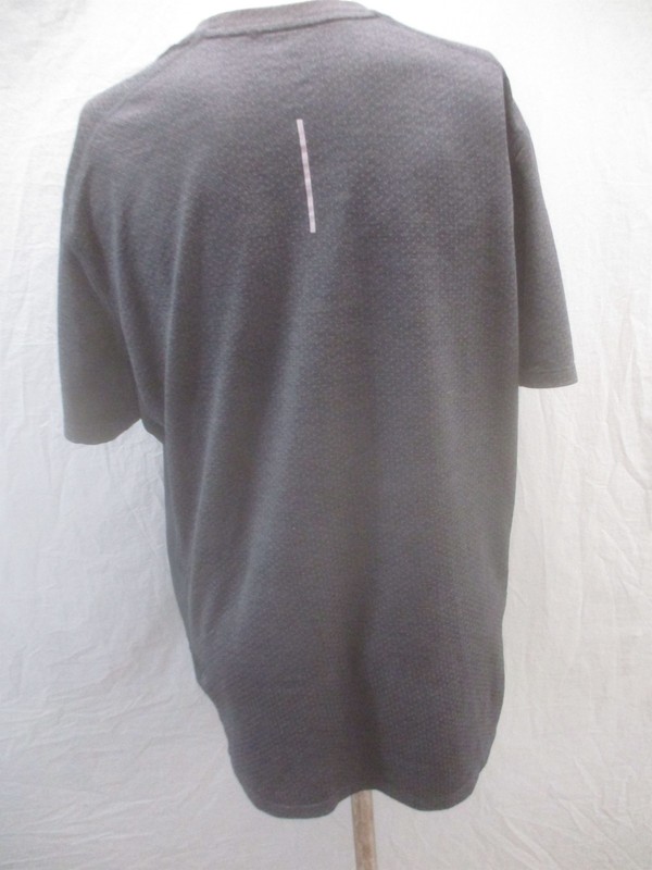 Nike Size L Men Gray Short Sleeve Crew Neck Logo Dri Fit Activewear TShirt 548 gallery