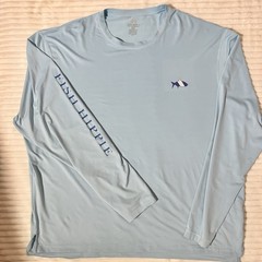 Fish Hippie Co. men’s long-sleeve performance sun shirt lt blue Sz XXL UPF