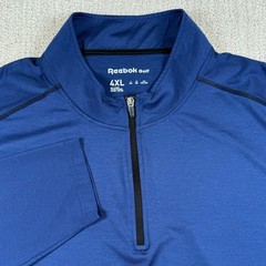 Reebok Golf Mens 4XL Blue Performance 1/4 Zip Stretch Long Sleeve Pullover