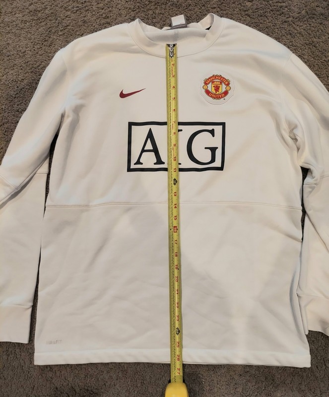 Nike Manchester United White Soccer Training Sweatshirt Great Cond LARGE MEN'S gallery
