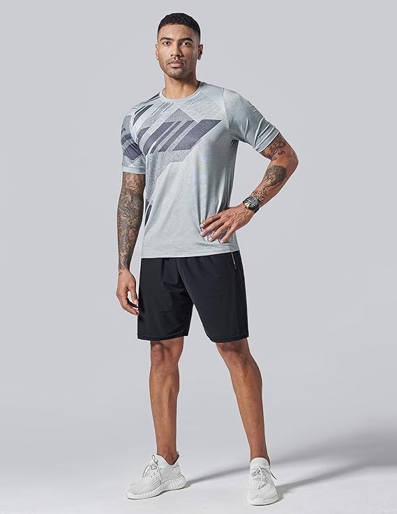 Men's 5 Pack Quick Dry Athletic T Shirts Crew Neck Workout Running Gym Tees gallery