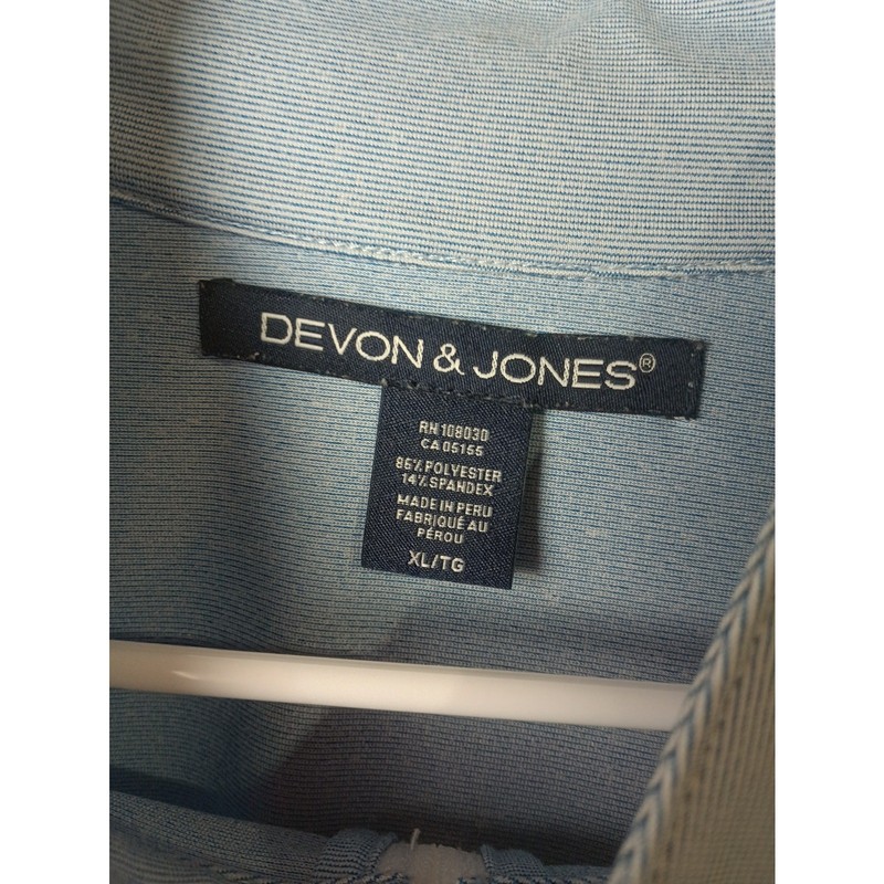 Devon & Jones Polyester Blue Half Zip Pull Over Shirt Men's XL Golf Outdoors gallery