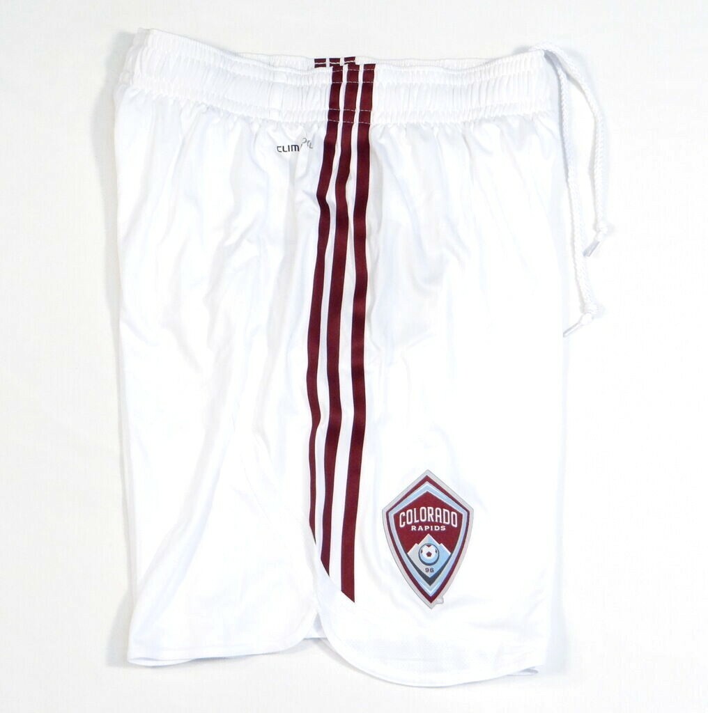 Adidas ClimaCool MLS Colorado Rapids White Brief Lined Soccer Shorts Men's NWT gallery