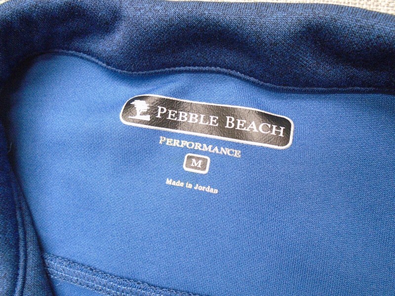 Pebble Beach Zip Up Pullover Sweater Men's Medium Blue Golf Sweatshirt gallery