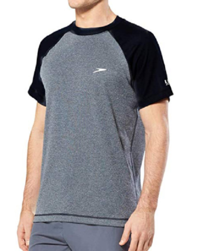Speedo Men’s UV Sun Protection Tee Black/Gray-Size: S-- NWT gallery