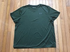 Under Armour 2XL Dark Green Short Sleeve Loose Heat Gear Shirt