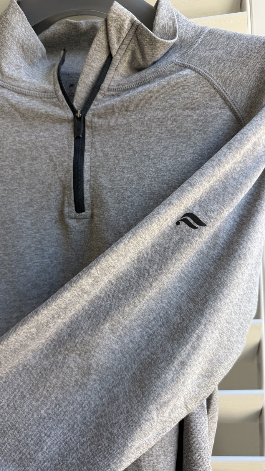 Fabletics Mens Quarter Zip Pullover Medium Gray Performance Long Sleeve gallery