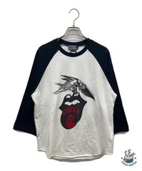 Hysteric Glamour 7/8 length raglan cut and sew Size: M White x black 02233CL15