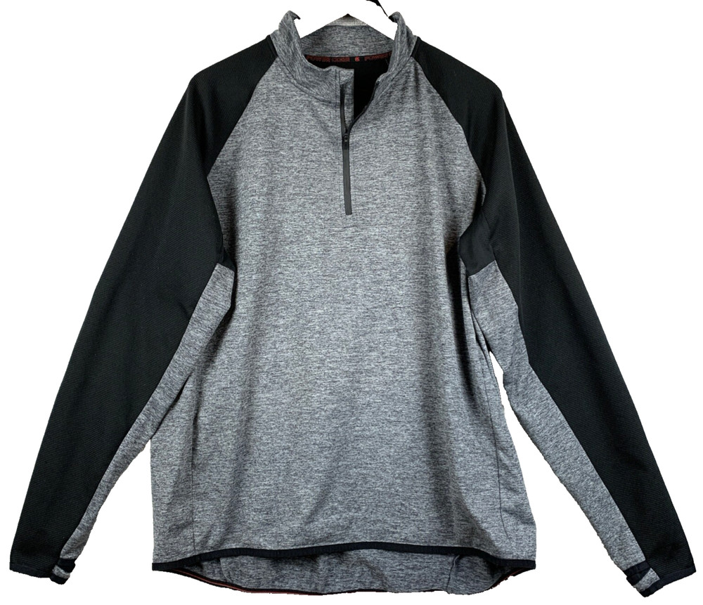 CHAMPION C9 1/4 Zip Pullover Mens Sz Extra Large Gray Blk Power Core Thumb Holes