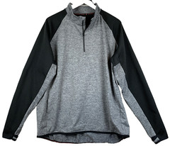 CHAMPION C9 1/4 Zip Pullover Mens Sz Extra Large Gray Blk Power Core Thumb Holes